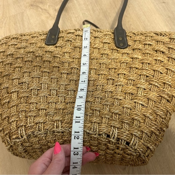 J. Crew Woven Sea Grass Tote Purse Tan Beige Large Bag - Picture 10 of 10